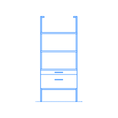 Furniture Bookcases Helix Bookcase 70 Drawers Sketch Drawing Svg, Free Vectors File